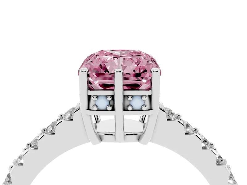 Radiant Cut Engagement Ring Setting for a Fancy Pink Lab-Grown Diamond | Platinum - Design NV-24649