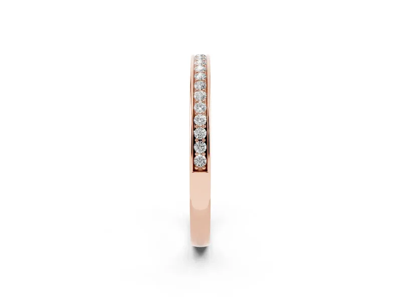 Round Diamond Pavé Eternity Band Set in Rose gold with Channel Setting