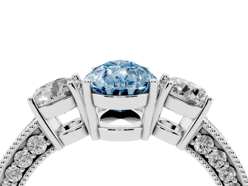 Pear-Shaped Engagement Ring Setting for a Fancy Blue Lab-Grown Diamond | Sterling Silver - Design NV-24907