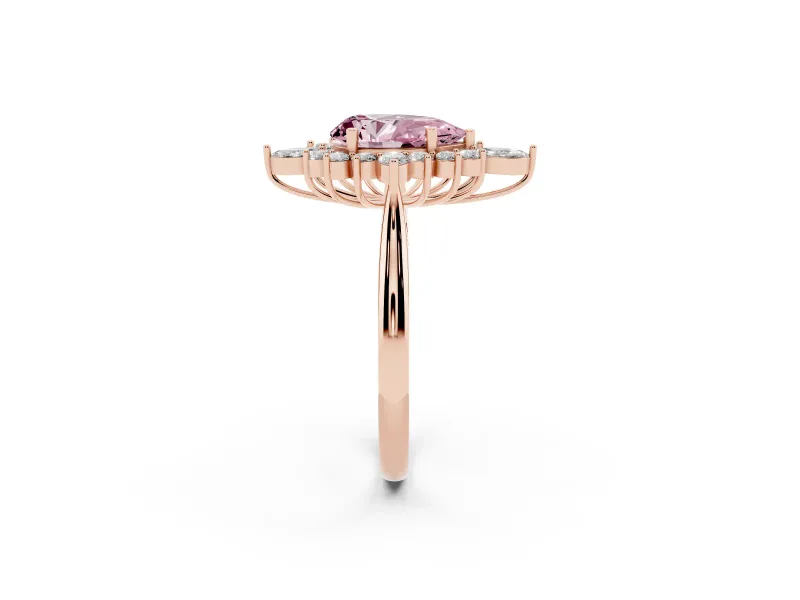 Pear-Shaped Engagement Ring Setting for a Fancy Pink Lab-Grown Diamond | Rose Gold - Design NV-24790
