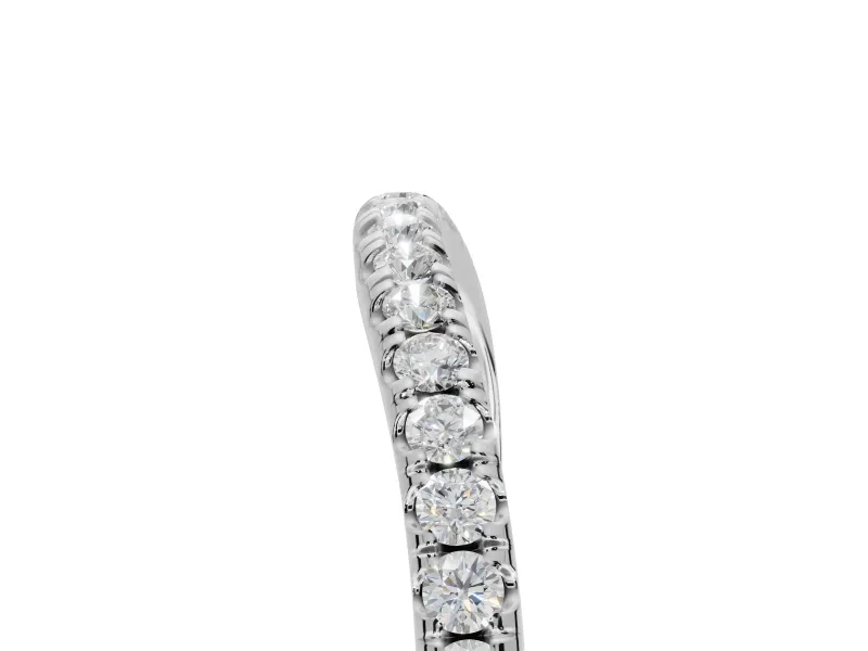 Round Lab-Grown Diamond Pavé Curved Half Eternity Wedding Band | Rounded Edges | Sterling Silver