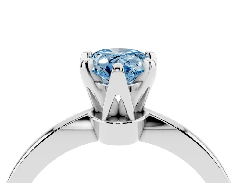 Pear-Shaped Engagement Ring Setting for a Fancy Blue Lab-Grown Diamond | Sterling Silver - Design NV-24888