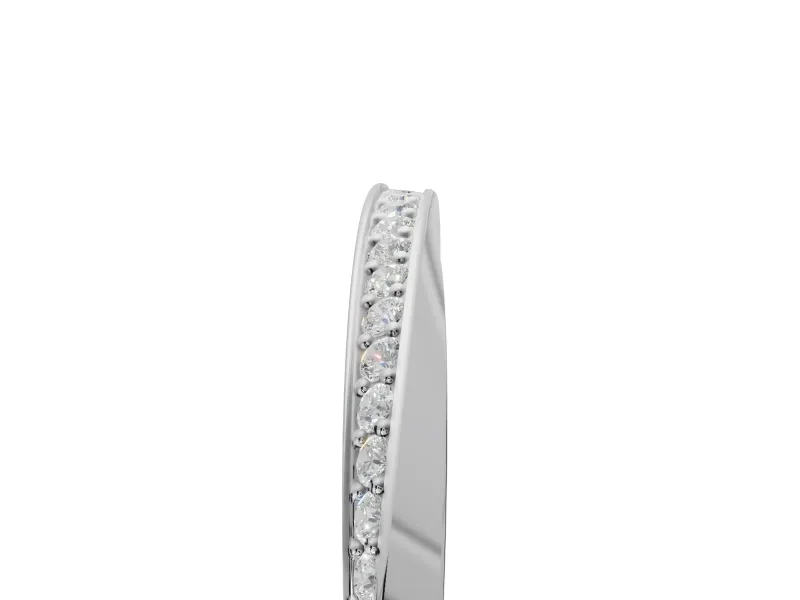 Round Lab-Grown Diamond Pavé Ribbon Twist Wedding Band | Polished Turn | Platinum