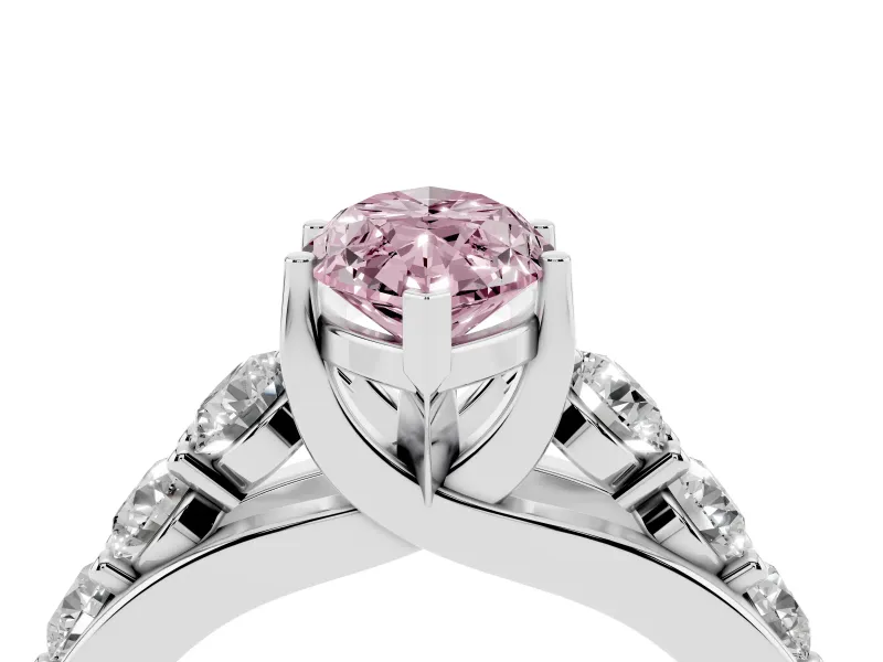 Marquise Engagement Ring Setting for a Fancy Pink Lab-Grown Diamond | Sterling Silver - Design NV-24645