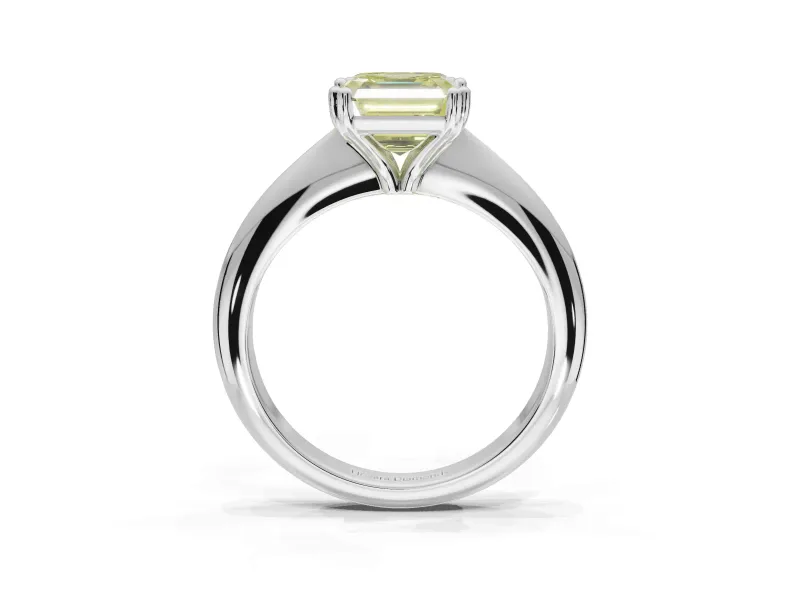 Princess Cut Tapered Solitaire Engagement Ring Setting for a Fancy Yellow Lab-Grown Diamond | Sterling Silver