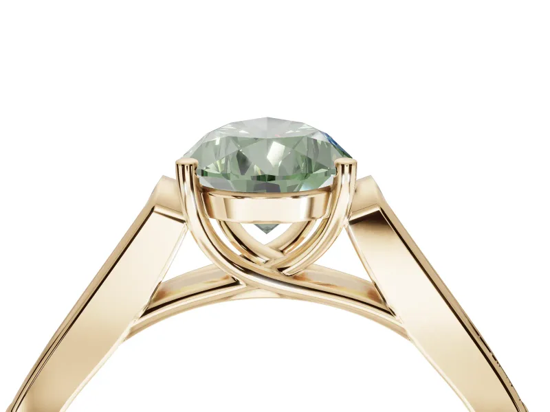 Pear-Shaped Engagement Ring Setting for a Fancy Green Lab-Grown Diamond | Yellow Gold - Design NV-24597