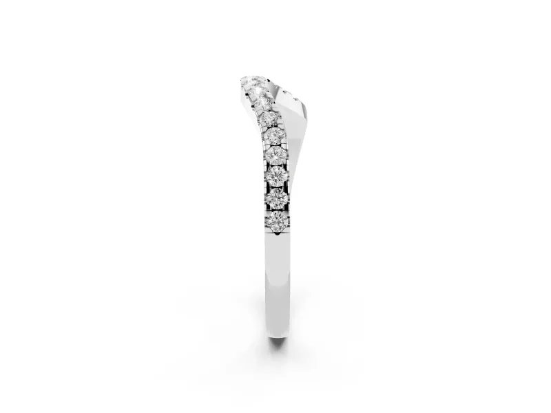 Round Diamond Pavé Twist Band Set in Platinum with U-Prong Setting