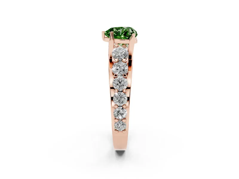 Heart-Shaped Engagement Ring Setting for a Fancy Green Lab-Grown Diamond | Rose Gold - Design NV-24645