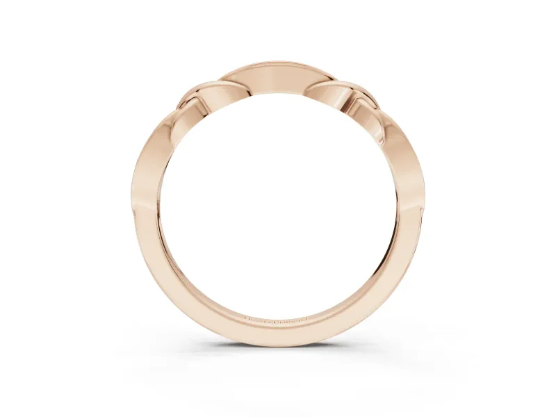 Round Lab-Grown Diamond Graduated Twisted Pavé Wedding Band | Marquise Motifs | Rose Gold