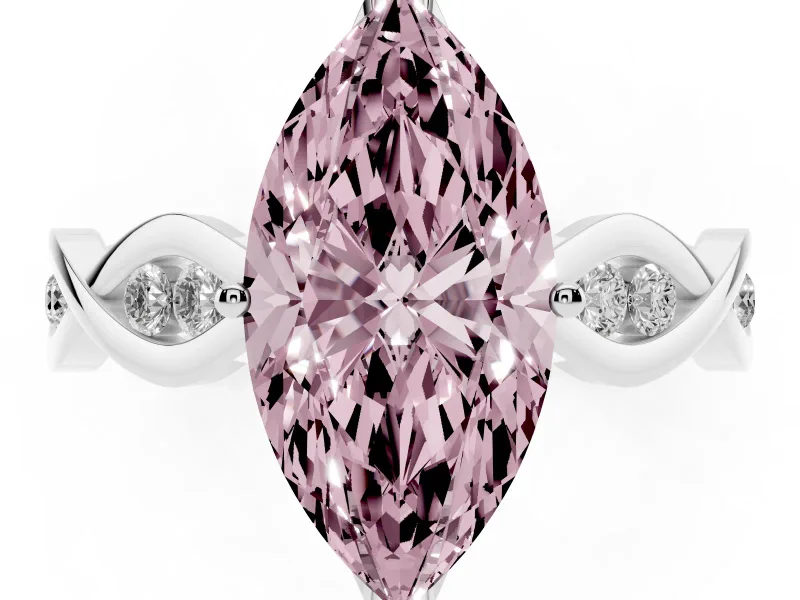 Marquise Twisted Infinity Engagement Ring Setting for a Fancy Pink Lab-Grown Diamond | Sterling Silver