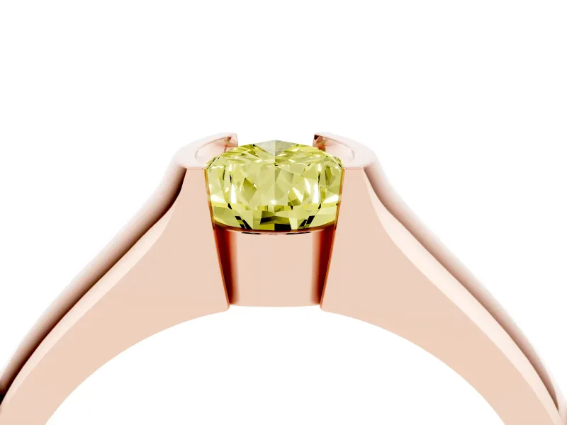 Pear-Shaped Half Bezel Solitaire Engagement Ring Setting for a Fancy Yellow Lab-Grown Diamond | Wide Band | Rose Gold