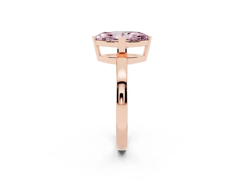 Marquise Tab Prong Solitaire Engagement Ring Setting for a Fancy Pink Lab-Grown Diamond | Rose Gold