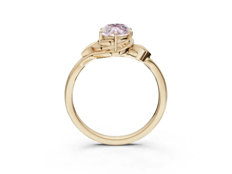 Marquise Bypass Solitaire Engagement Ring Setting for a Fancy Pink Lab-Grown Diamond | Yellow Gold
