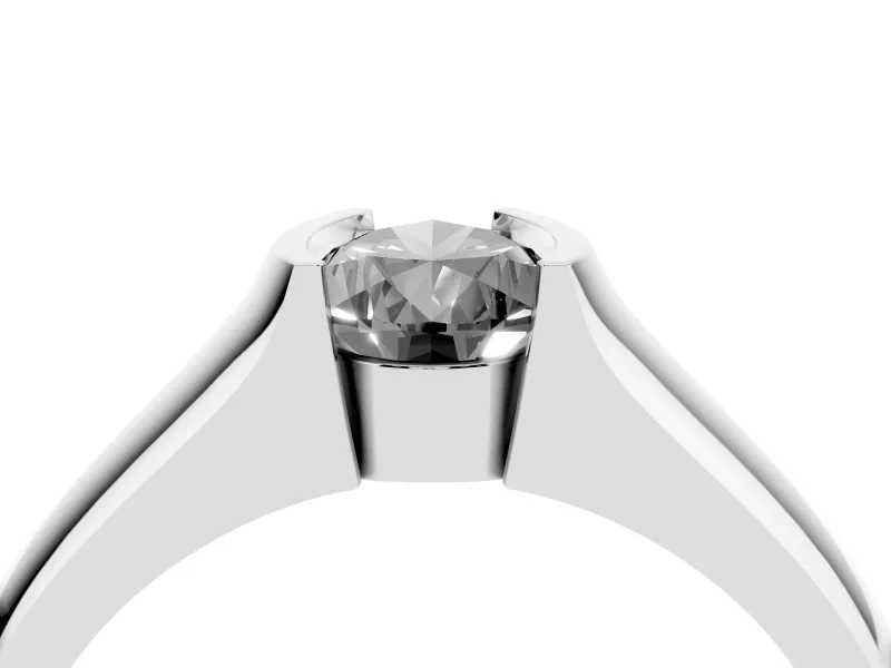 Fancy Black Pear Cut Diamond Bezel Solitaire Ring Set in Silver with Wide Band