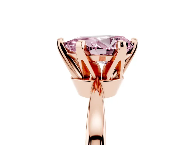 Pear-Shaped Tapered Solitaire Engagement Ring Setting for a Fancy Pink Lab-Grown Diamond | Claw Prong Head | Rose Gold