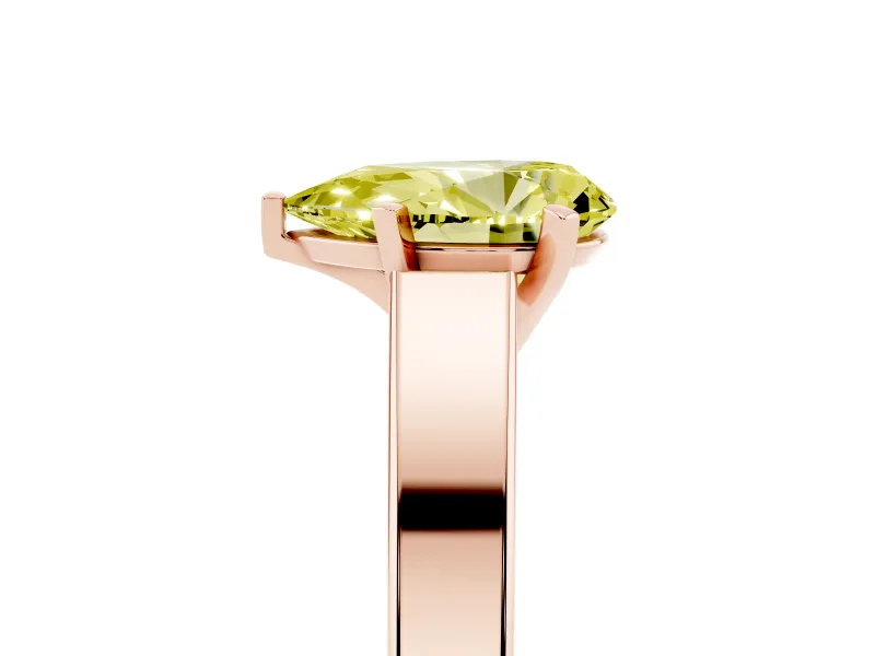 Pear-Shaped Solitaire Engagement Ring Setting for a Fancy Yellow Lab-Grown Diamond | Rose Gold