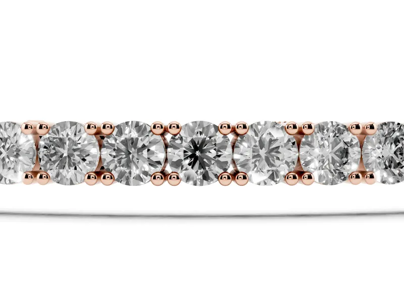 Round Lab-Grown Diamond Slim Tennis Bracelet | Box Clasp with Safety Latch | Rose Gold