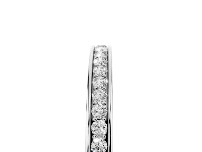 Round Diamond Pavé Eternity Band Set in White gold with Channel Setting