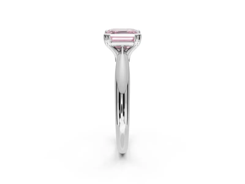 Princess Cut Tapered Solitaire Engagement Ring Setting for a Fancy Pink Lab-Grown Diamond | Platinum