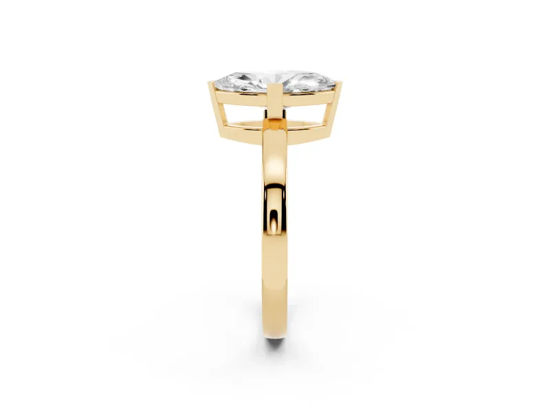 Marquise Solitaire Engagement Ring Setting | Flat Tab Prongs | Yellow Gold