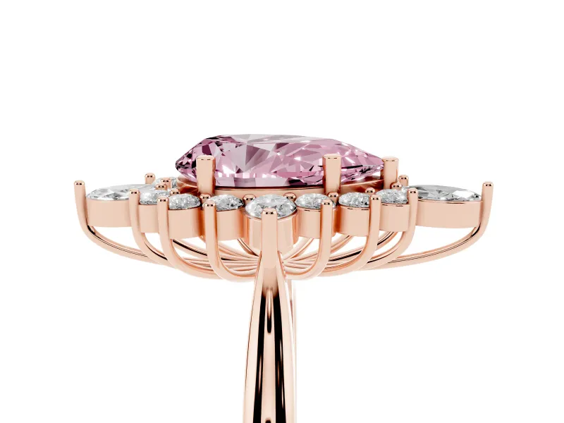 Pear-Shaped Engagement Ring Setting for a Fancy Pink Lab-Grown Diamond | Rose Gold - Design NV-24790