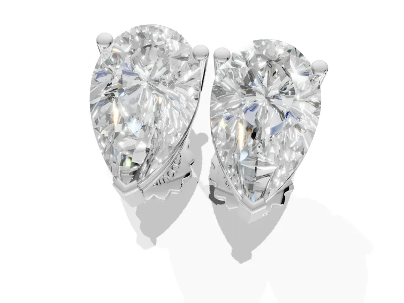 Round Lab-Grown Diamond Solitaire Basket Stud Earrings | Open Gallery | Platinum