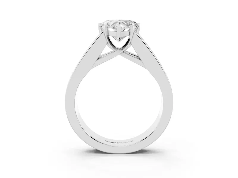 Heart-Shaped Channel-Set Engagement Ring Setting | Princess Side Stones | Platinum