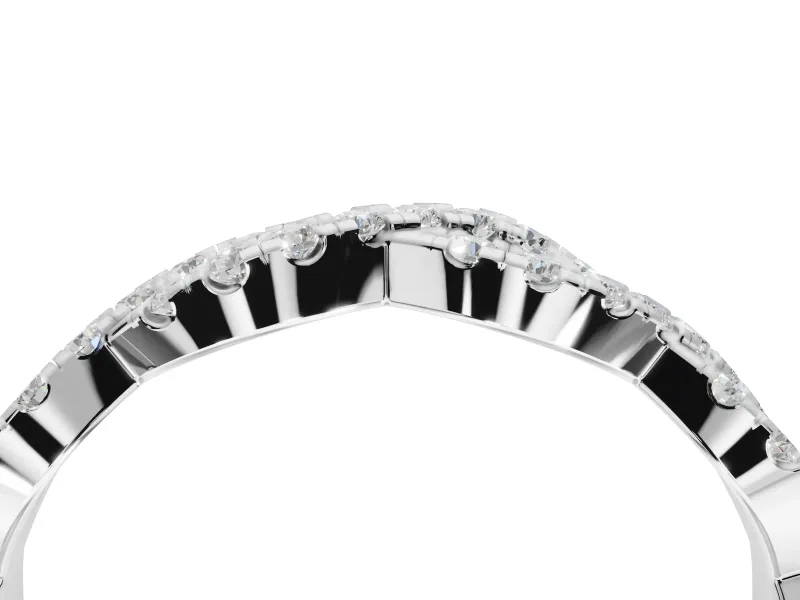 Round Lab-Grown Diamond Twisted Pavé Half Eternity Band | Interwoven Strands | Platinum