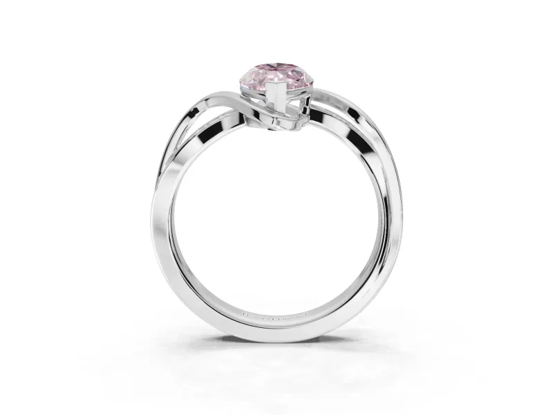 Marquise Bypass Solitaire Engagement Ring Setting for a Fancy Pink Lab-Grown Diamond | Platinum