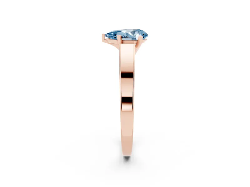 Pear-Shaped Solitaire Engagement Ring Setting for a Fancy Blue Lab-Grown Diamond | Rose Gold