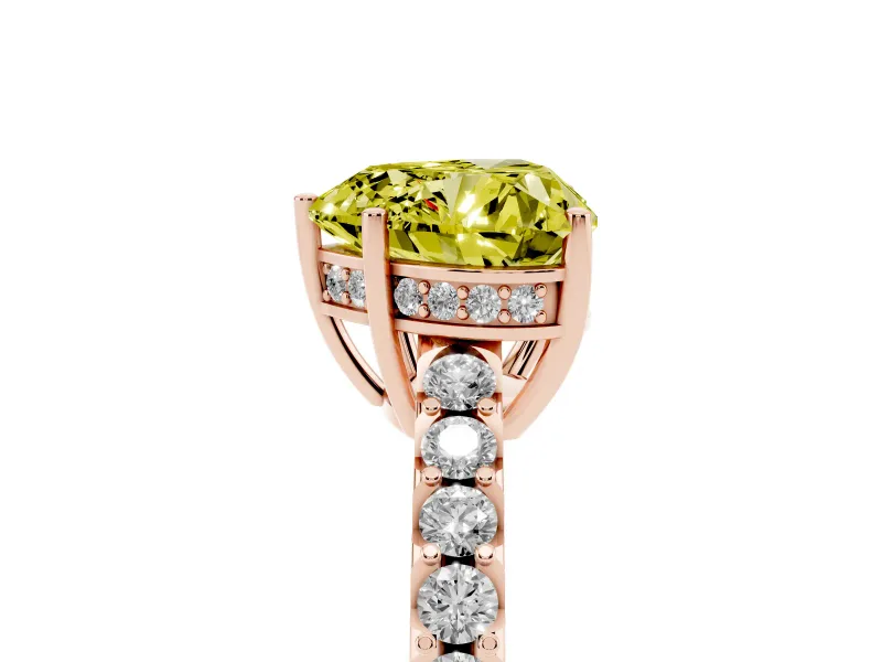 Heart-Shaped Engagement Ring Setting for a Fancy Yellow Lab-Grown Diamond | Rose Gold - Design NV-24649