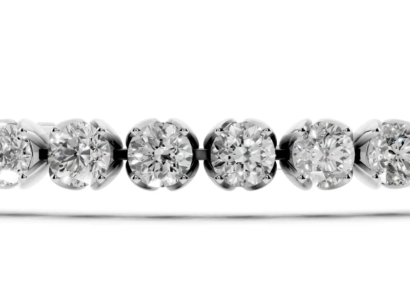 Round Lab-Grown Diamond Tennis Bracelet | Claw Prong Baskets | Sterling Silver