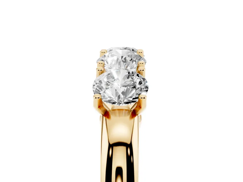 Four-Stone Round Diamond Band Set in Yellow gold with Prong Setting