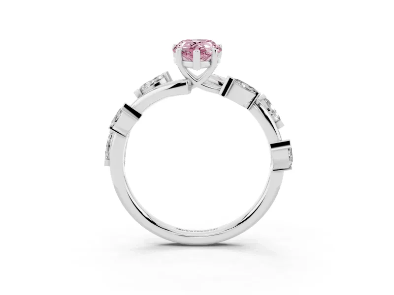 Pear-Shaped Twisted Vine Engagement Ring Setting for a Fancy Pink Lab-Grown Diamond | Platinum