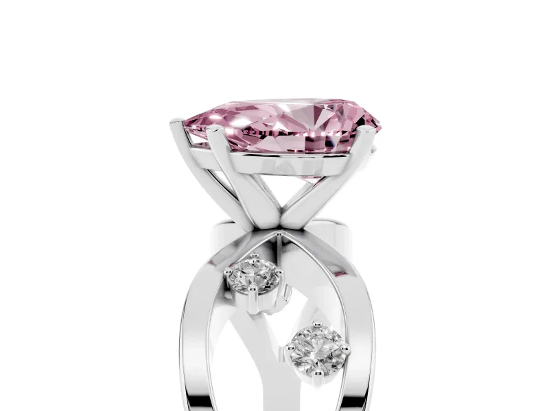 Pear-Shaped Loop Engagement Ring Setting for a Fancy Pink Lab-Grown Diamond | Platinum