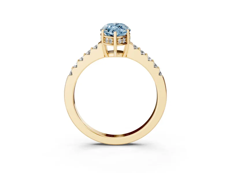 Marquise Engagement Ring Setting for a Fancy Blue Lab-Grown Diamond | Yellow Gold - Design NV-24649