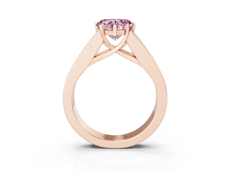 Heart-Shaped Channel-Set Engagement Ring Setting for a Fancy Pink Lab-Grown Diamond | Rose Gold