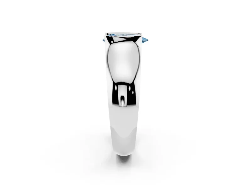 Pear-Shaped Half Bezel Solitaire Engagement Ring Setting for a Fancy Blue Lab-Grown Diamond | Wide Band | Platinum