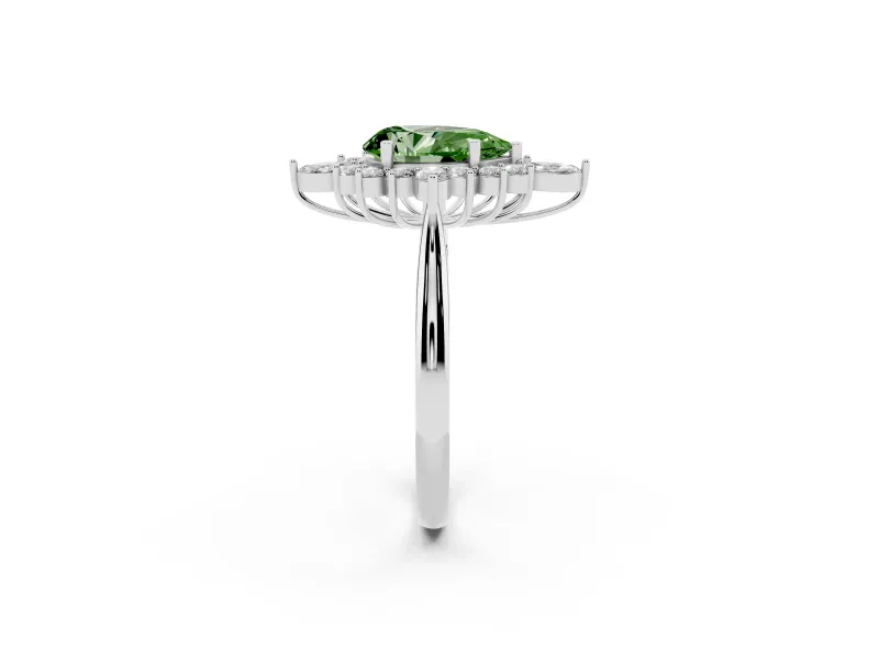 Pear-Shaped Engagement Ring Setting for a Fancy Green Lab-Grown Diamond | Platinum - Design NV-24790