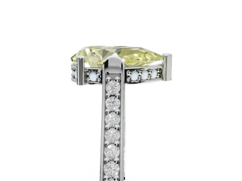 Pear-Shaped Engagement Ring Setting for a Fancy Yellow Lab-Grown Diamond | Sterling Silver - Design NV-24586