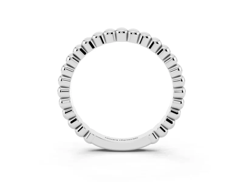 Round Diamond Beaded Eternity Band Set in Platinum with Bezel Setting