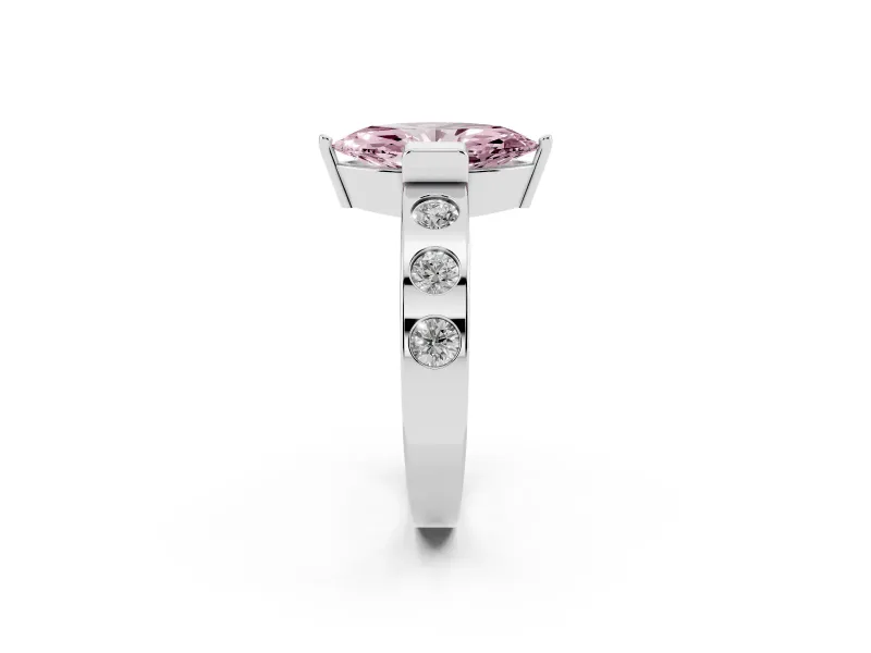 Marquise Tension Style Engagement Ring Setting for a Fancy Pink Lab-Grown Diamond | Platinum