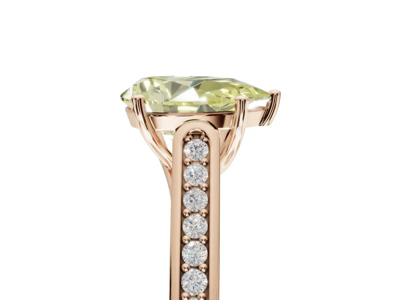 Pear-Shaped Engagement Ring Setting for a Fancy Yellow Lab-Grown Diamond | Rose Gold - Design NV-24597