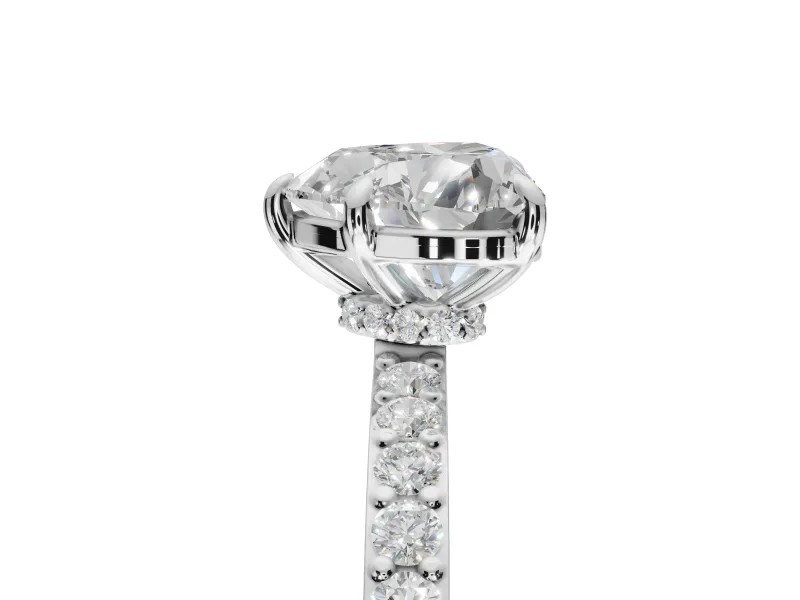 Heart-Shaped Hidden Halo Engagement Ring Setting | Platinum