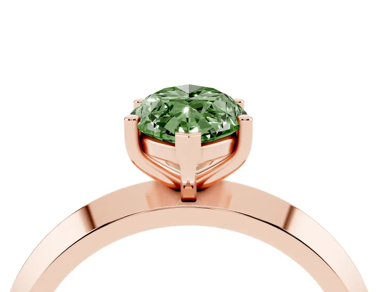 Marquise Knife-Edge Engagement Ring Setting for a Fancy Green Lab-Grown Diamond | Rose Gold