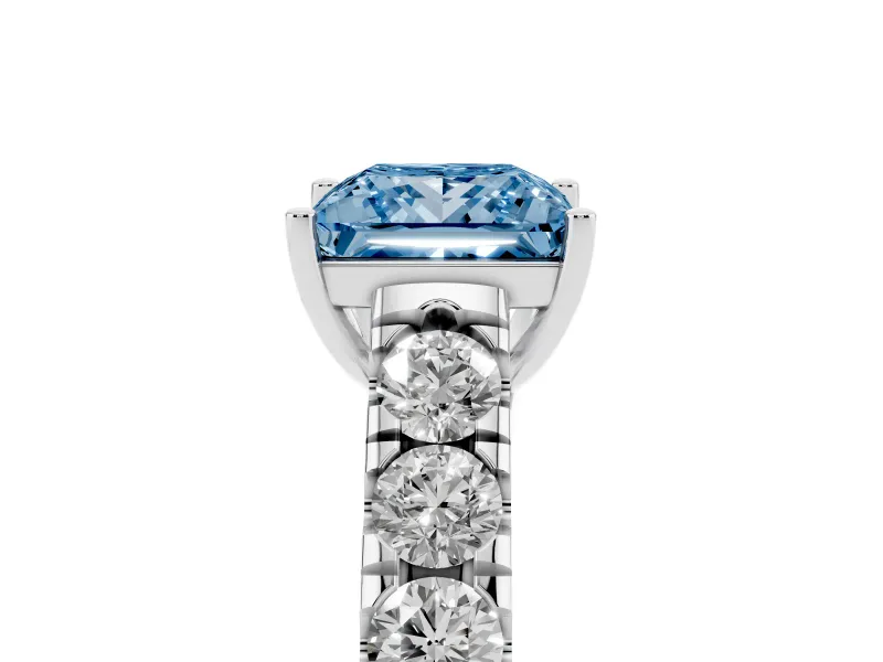 Princess Cut Engagement Ring Setting for a Fancy Blue Lab-Grown Diamond | White Gold - Design NV-24643