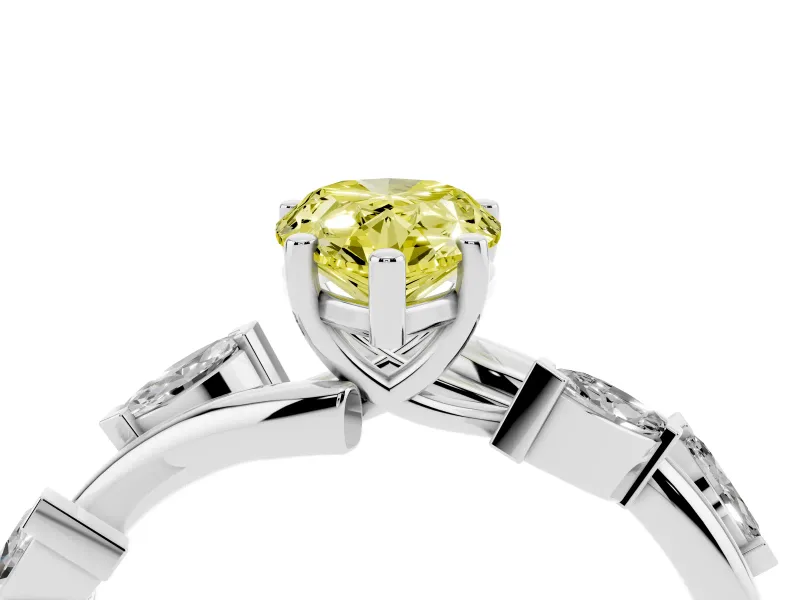Pear-Shaped Twisted Vine Engagement Ring Setting for a Fancy Yellow Lab-Grown Diamond | Platinum