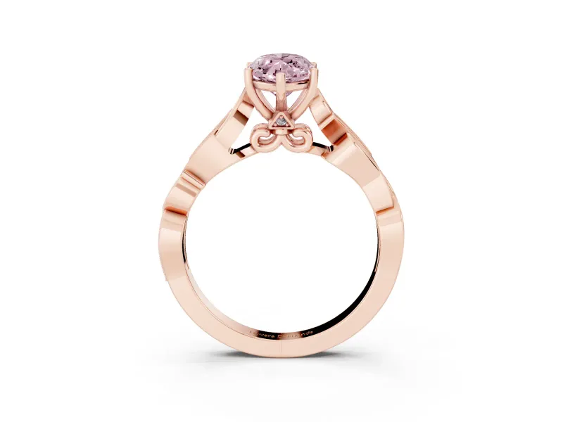 Marquise Vine Engagement Ring Setting for a Fancy Pink Lab-Grown Diamond | Rose Gold