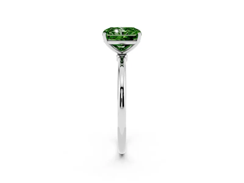Radiant Cut Engagement Ring Setting for a Fancy Green Lab-Grown Diamond | Sterling Silver - Design NV-24609