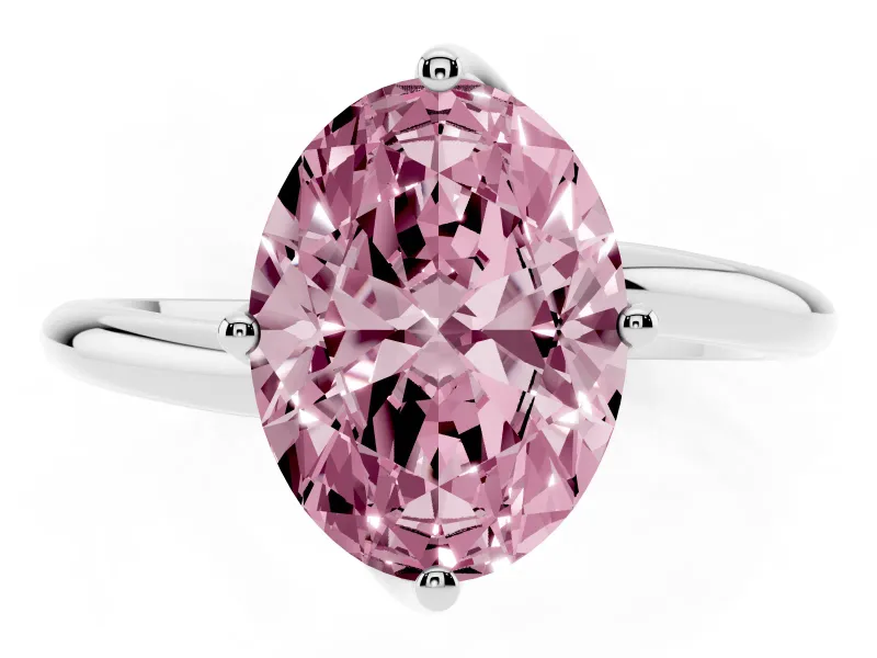 Oval Bypass Solitaire Engagement Ring Setting for a Fancy Pink Lab-Grown Diamond | Platinum